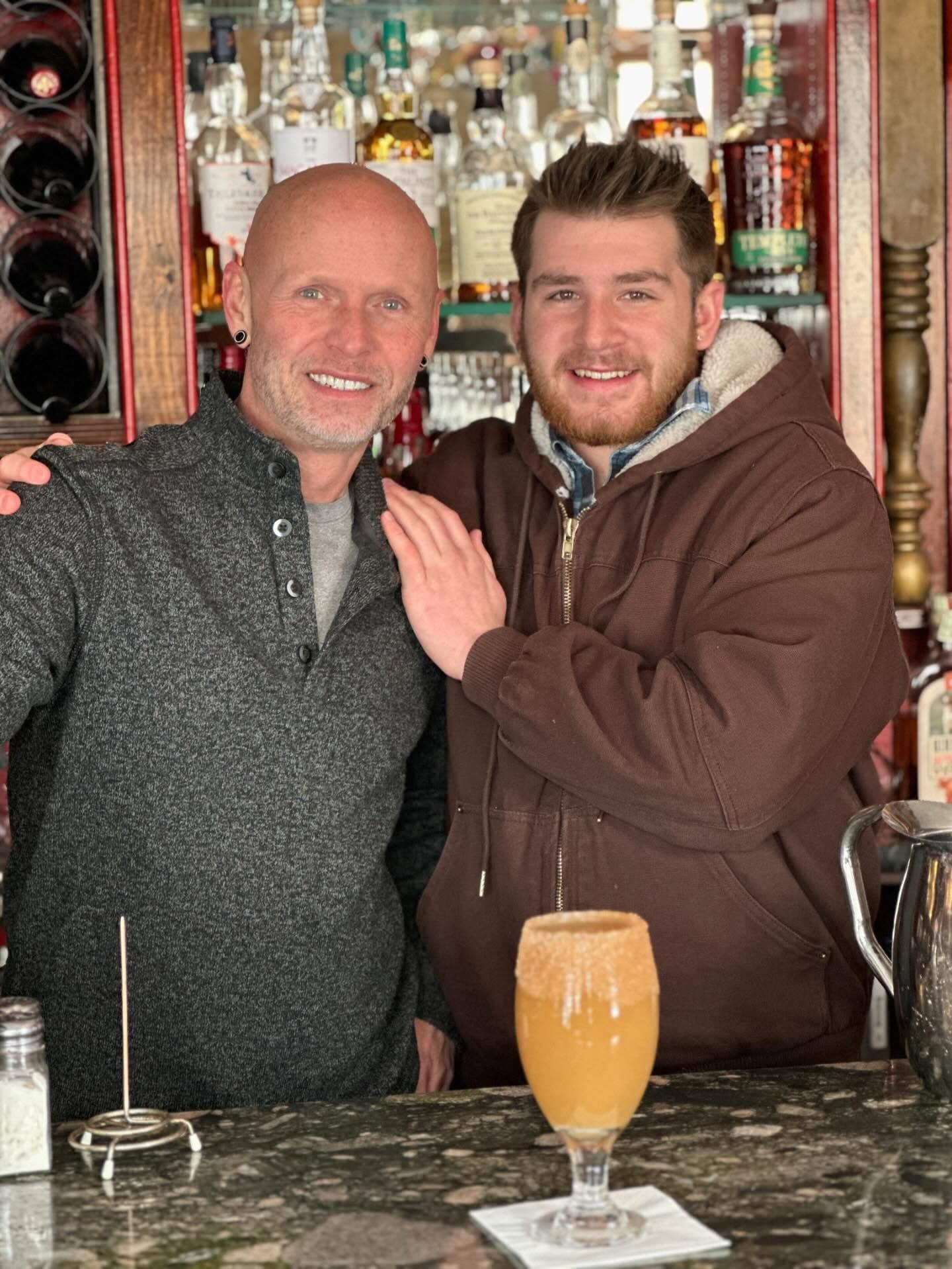 Jimmy and a friend at the bar